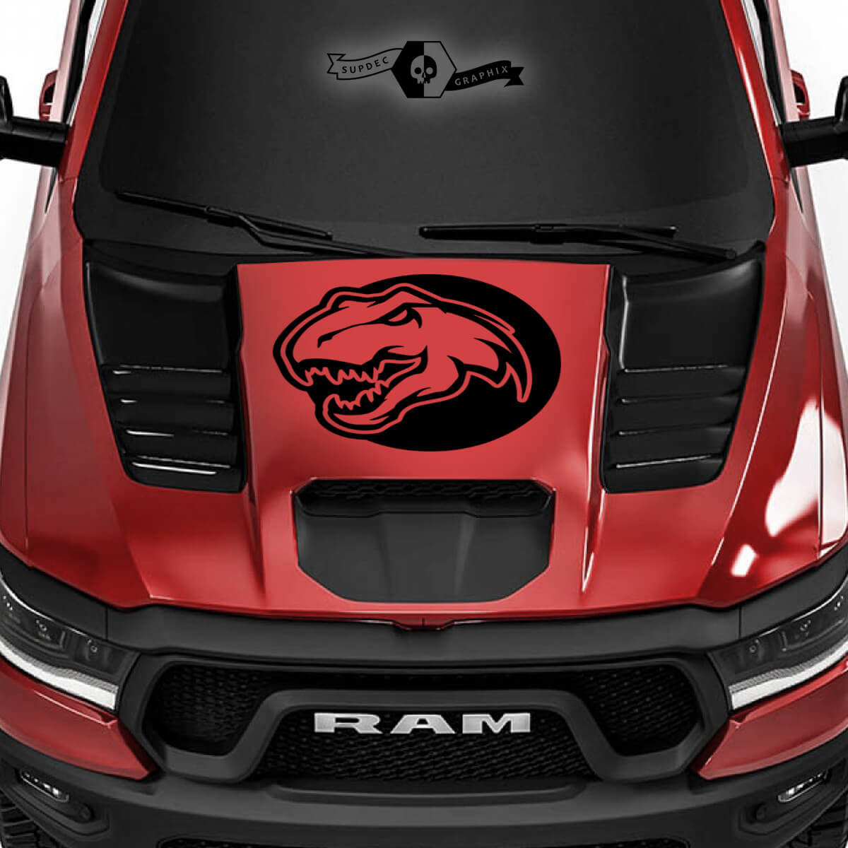 Autocollant en vinyle de capot Logo T-Rex pour Dodge Ram 1500 TRX