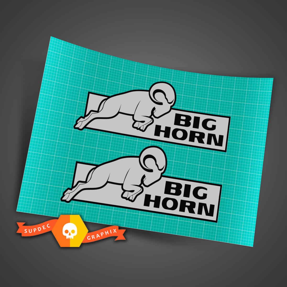 2x Grand Bock Sticker Autocollant Vinyle Latéral de Camion pour Dodge Ram