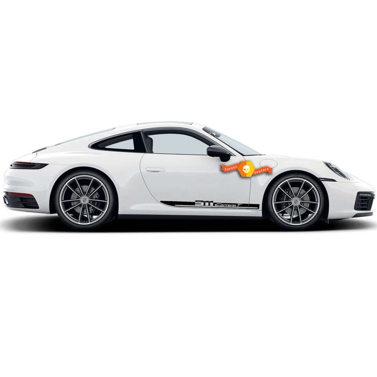 Kit d'autocollants en vinyle bandes latérales 911 Carrera T pour Porsche 911