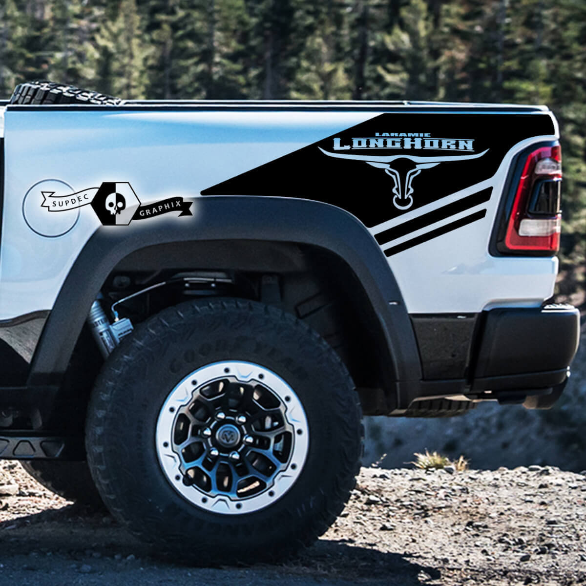 Autocollants en vinyle bande latérale Longhorn Laramie pour Ram 1500 TRX