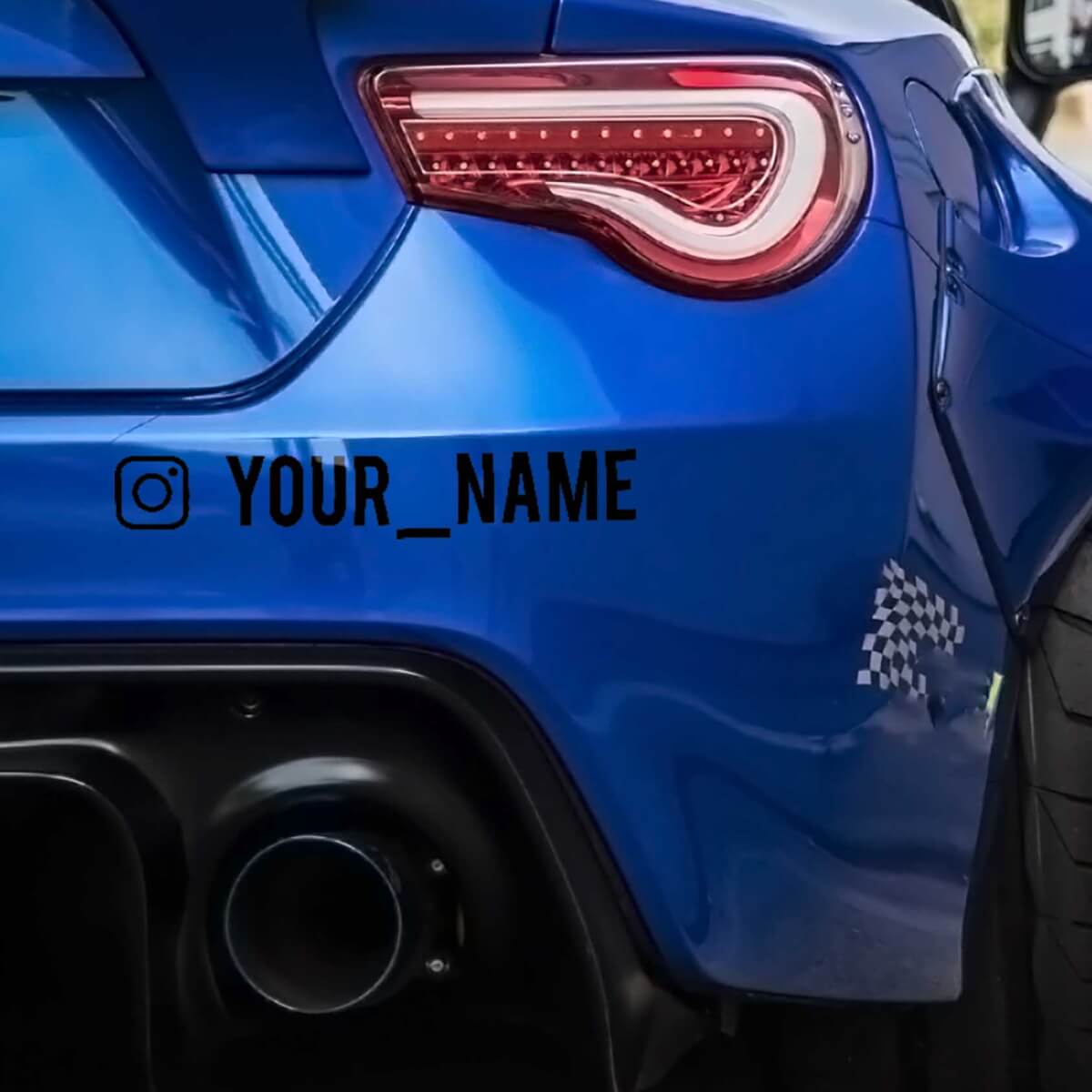  Autocollant de voiture Decus Shop Instagram avec nom au choix x1