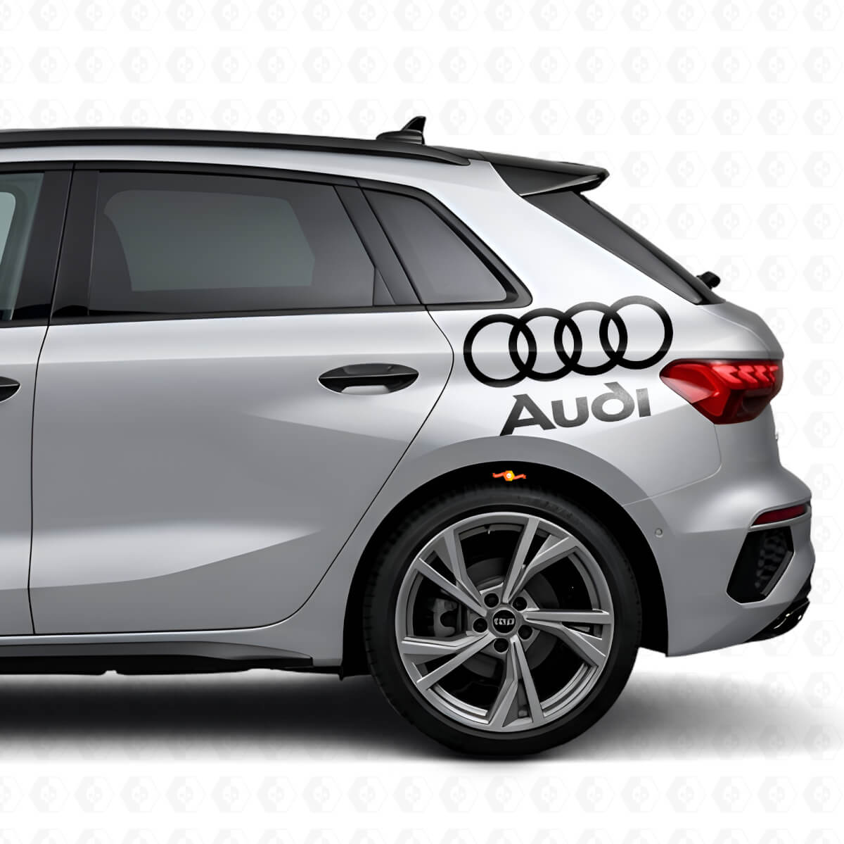 Ensemble de décalcomanies latérales en vinyle avec lettrage Audi et anneaux pour voitures Audi