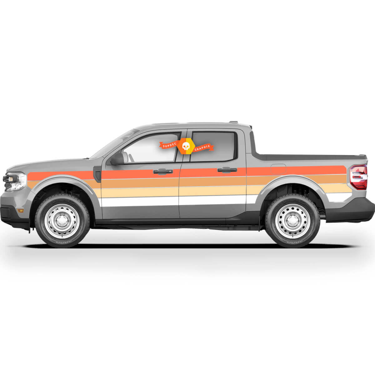 FORD MAVERICK 2022 FX4 graphiques portes côté Stipe quatre couleurs autocollants camion vinyle décalcomanies graphiques
