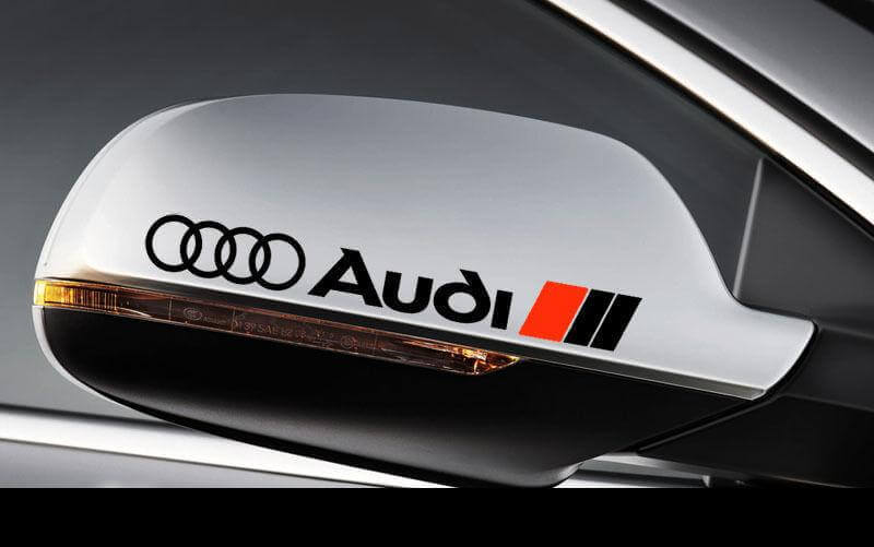 Kit d'autocollants en vinyle pour rétroviseur latéral avec logo Audi pour voitures Audi