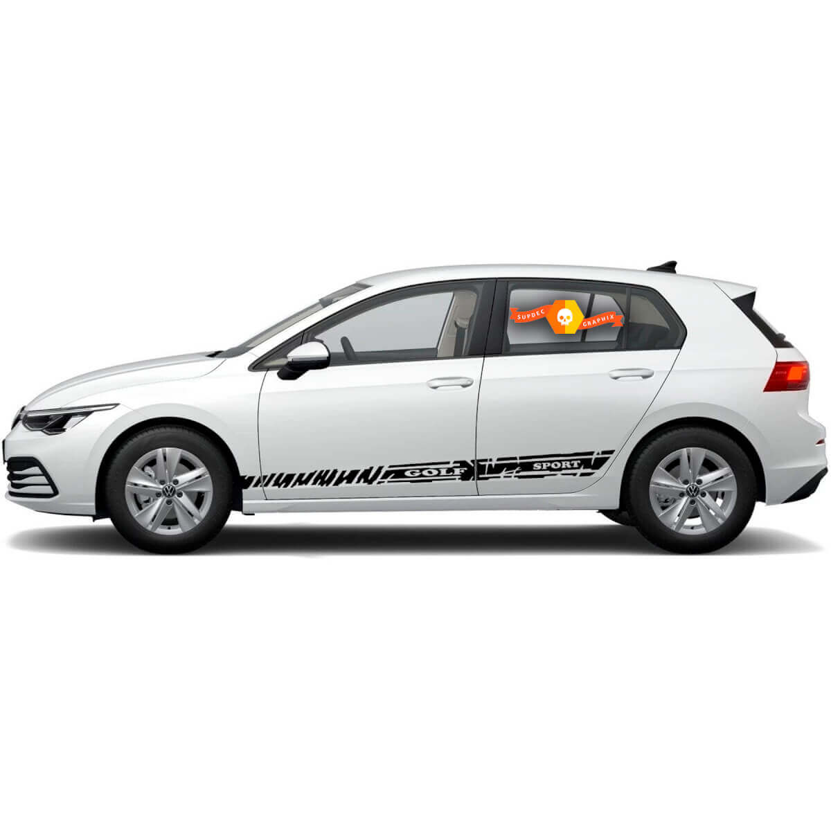 2 autocollants Design exclusif détruit pour Volkswagen VW Golf Stripes Graphics Door Trim Kit mk1-mk7 gti
