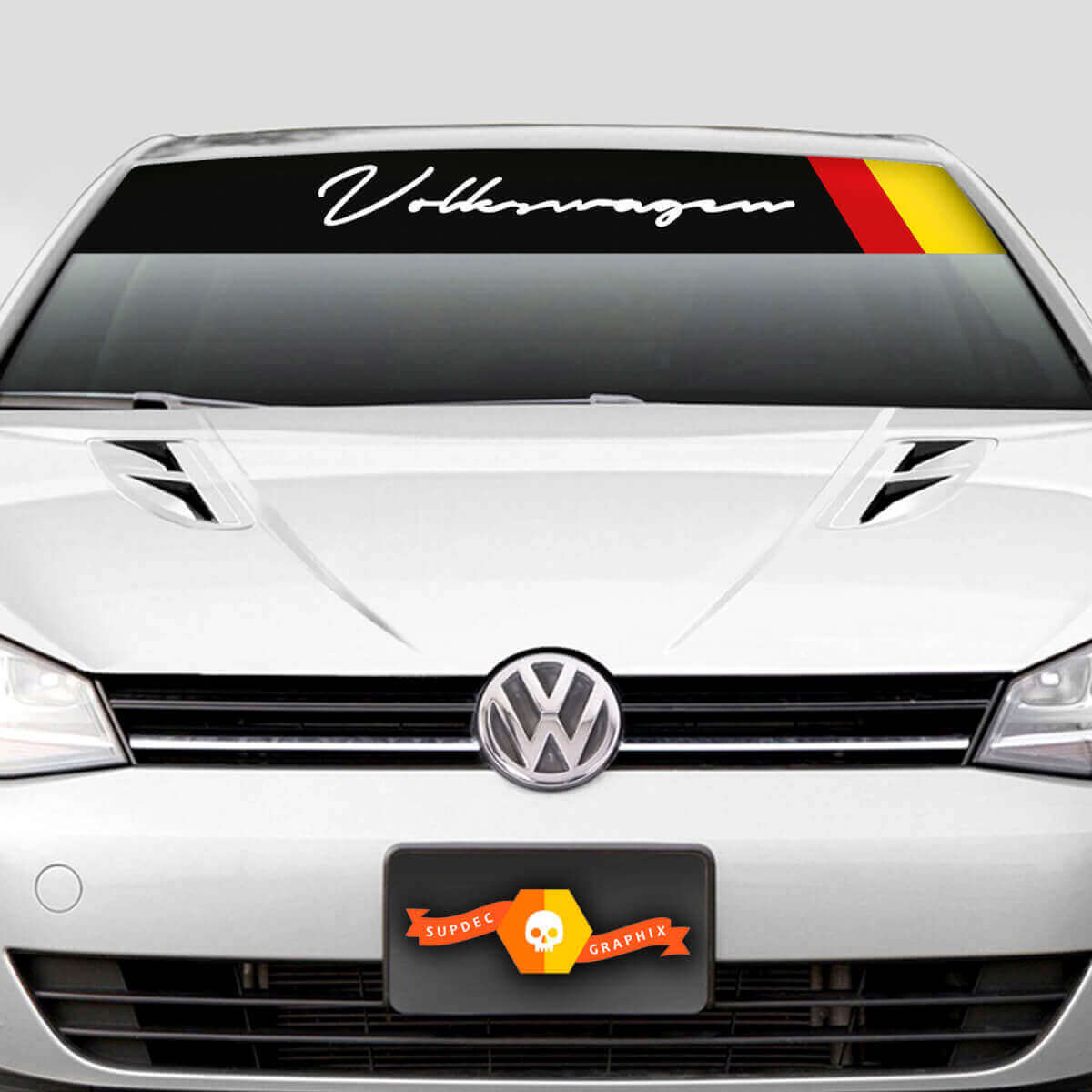 Bande pare-soleil autocollante drapeau allemand Volkswagen Script pour VW Golf