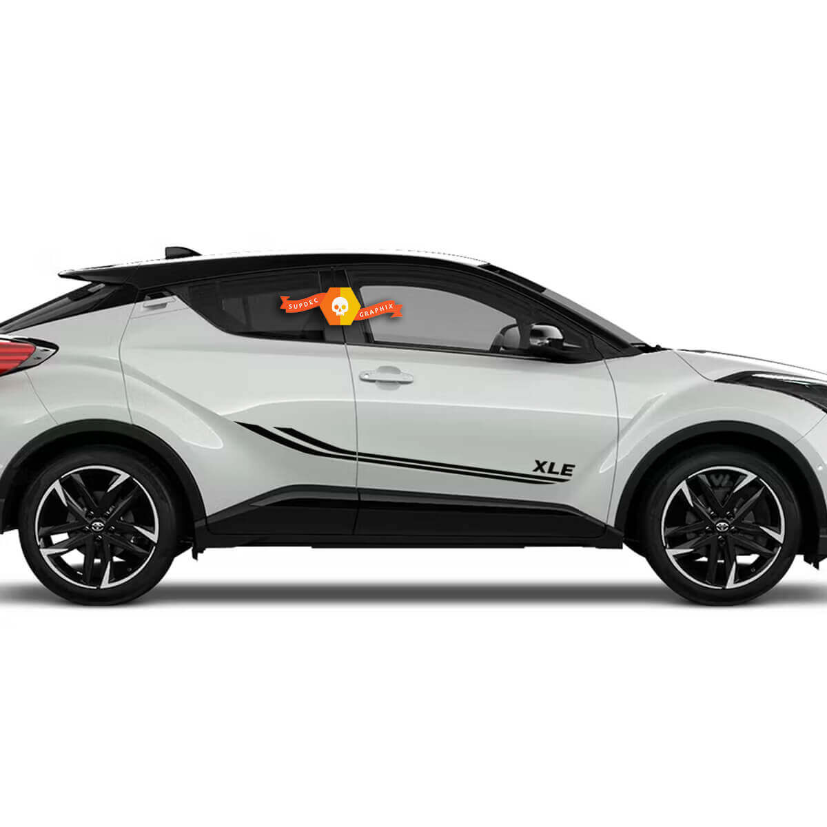 Autocollant vinyle à bandes doubles XLE pour porte latérale Toyota C-HR