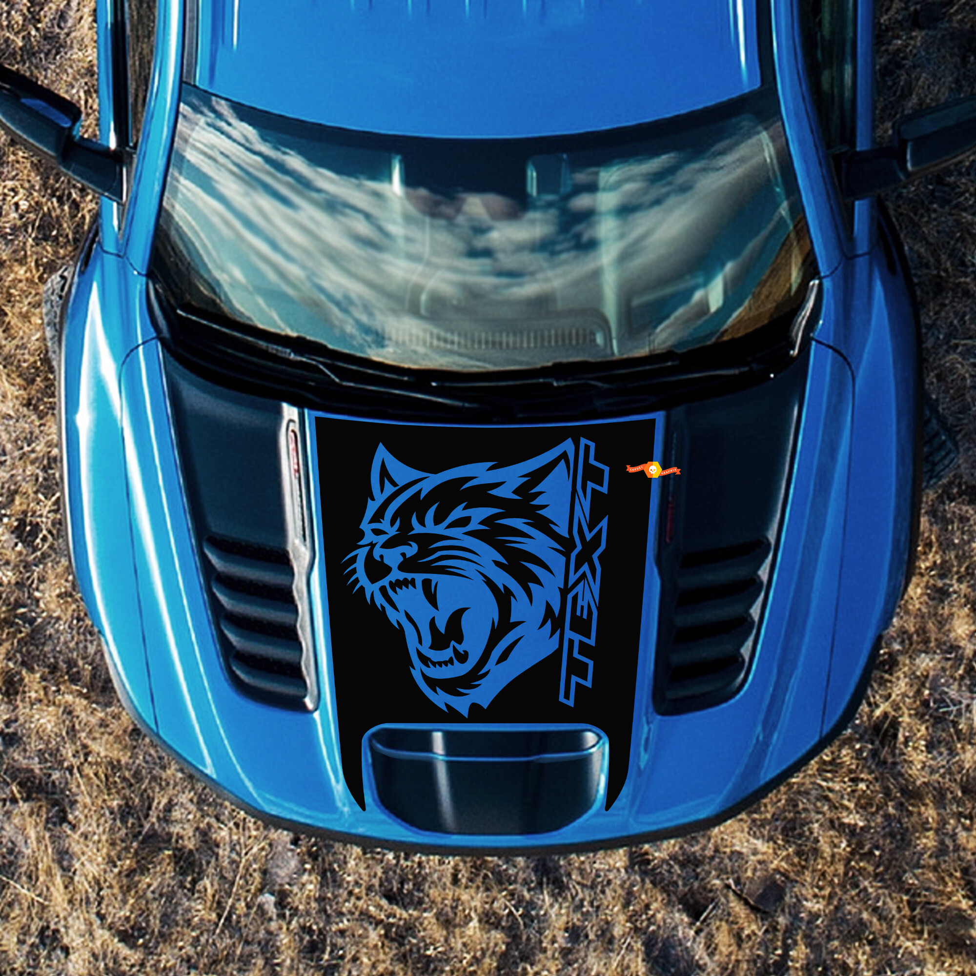 Autocollant vinyle de capot Wildcat et texte personnalisé pour RAM 1500 TRX 2021-2024