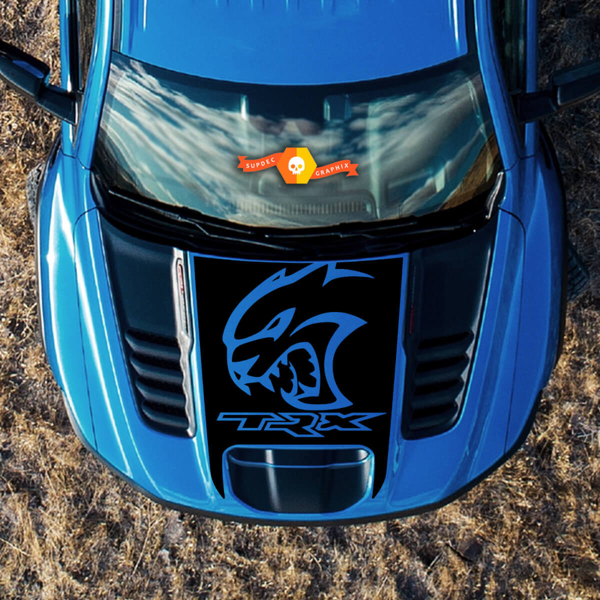 Autocollant en vinyle logo Hellcat capot Ram pour camion Dodge Ram