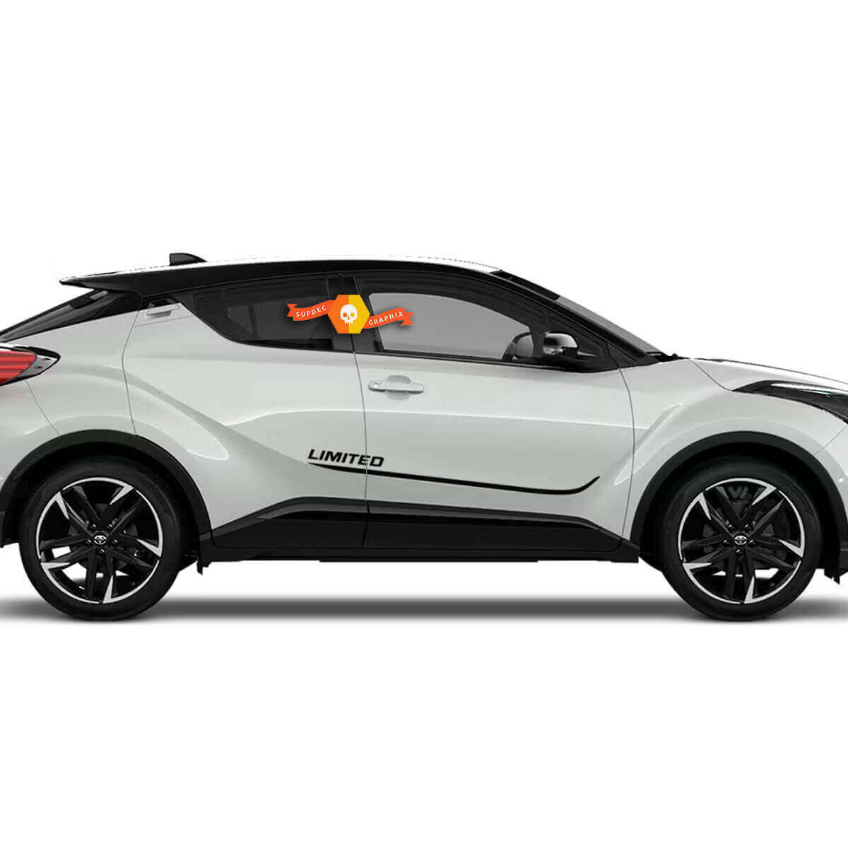 Paire de décalcomanies vinyle à rayures latérales limitées pour Toyota C-HR