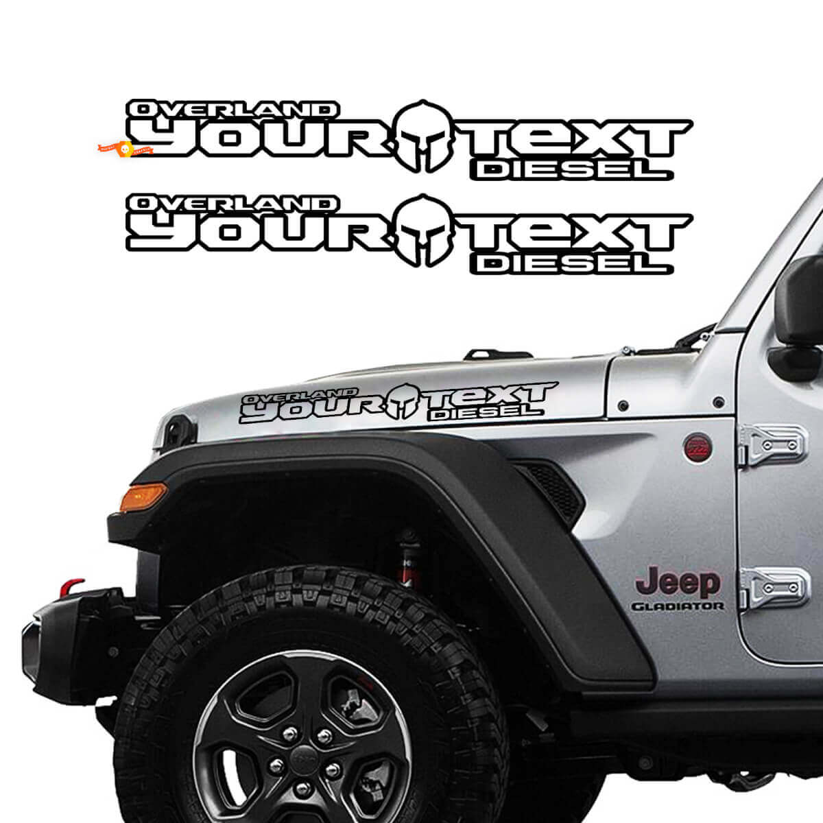 Autocollants Vinyles pour Capot de Casque Gladiator pour Jeep Gladiator