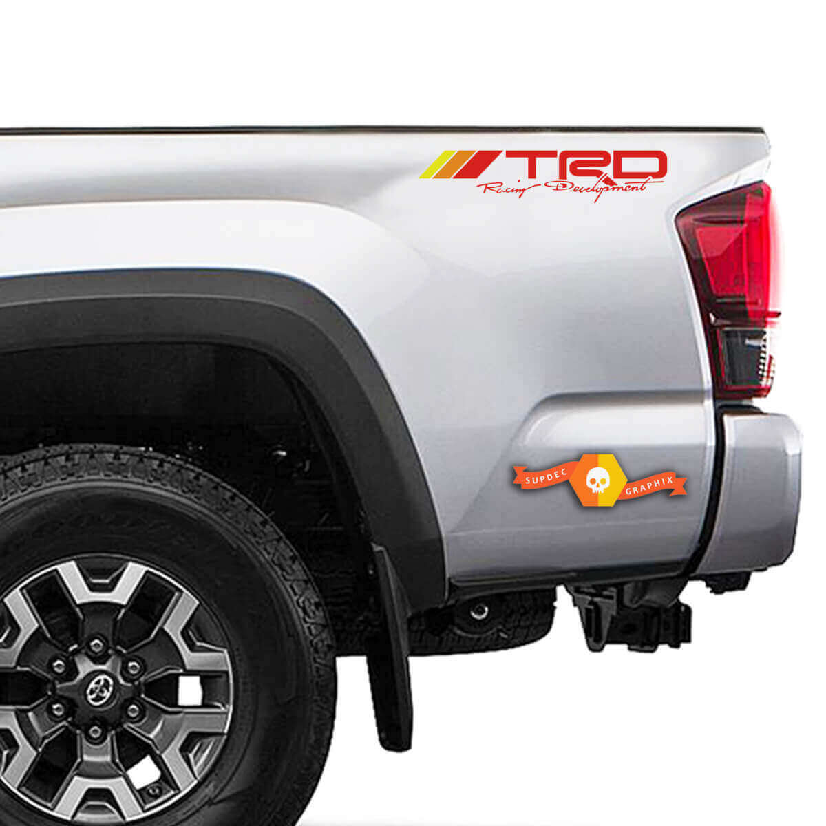 Paire d'autocollants en vinyle style TRD rétro pour les parois latérales de camionnettes Toyota