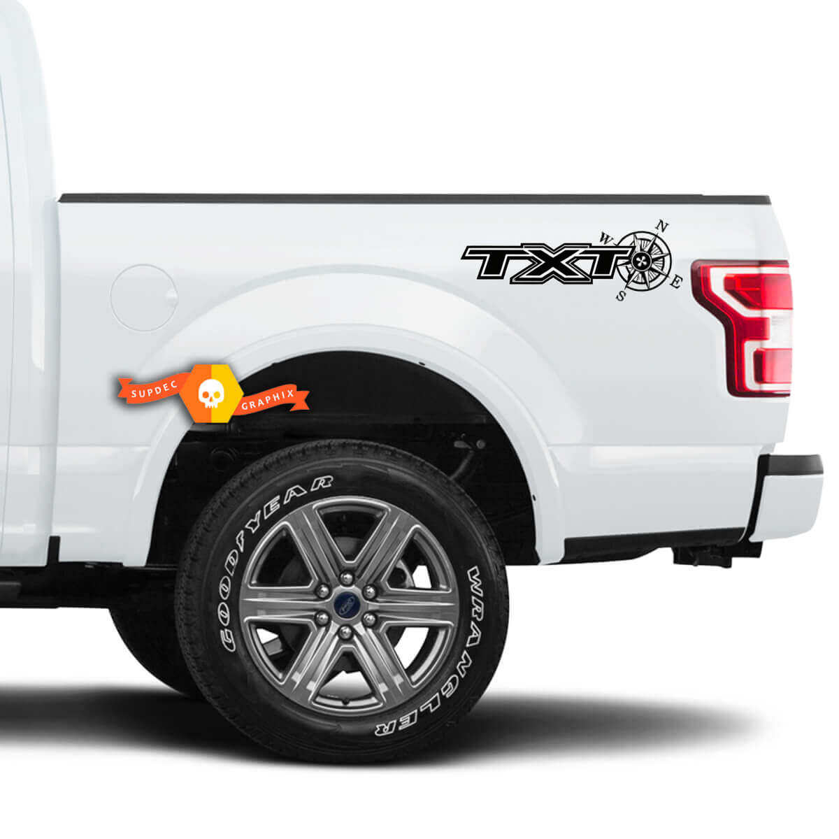 Paire de décalcomanies de montagne STX Compass 4X4, en vinyle, pour camion Super Duty Musclecar truck F250 F350
