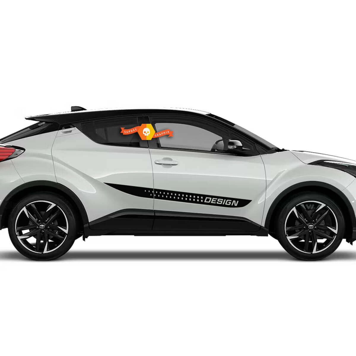 Paire Toyota C-HR hybride XLE portes latérales vinyle autocollant graphique--texte personnalisé
