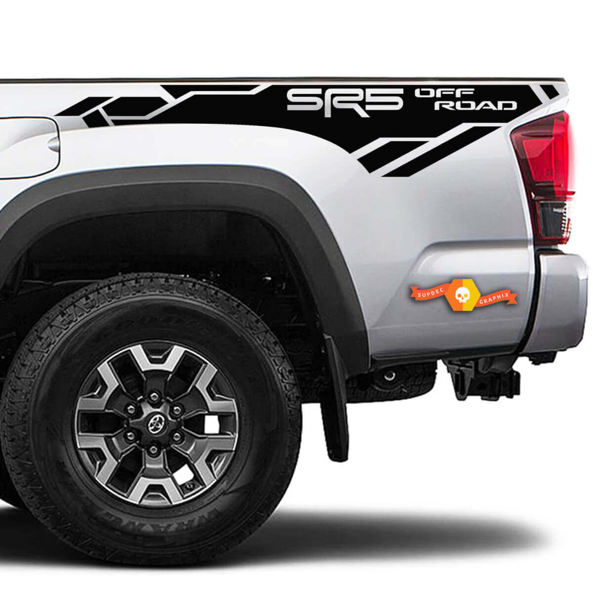Autocollants vinyle bande latérale arrière SR5 Off Road pour Toyota Tacoma 2016-2023
