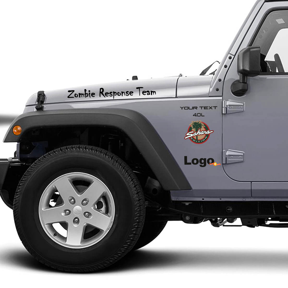 Autocollant Jeep Rubicon Zombie Response Team Wrangler Sticker