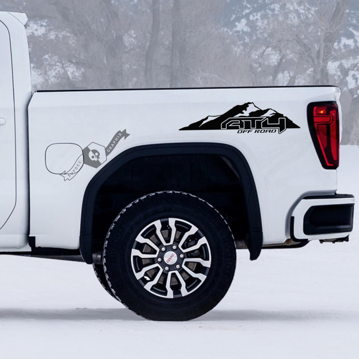 2 autocollants de décalcomanies tout-terrain GMC GM Sierra 1500 AT4 Mountains 4x4
