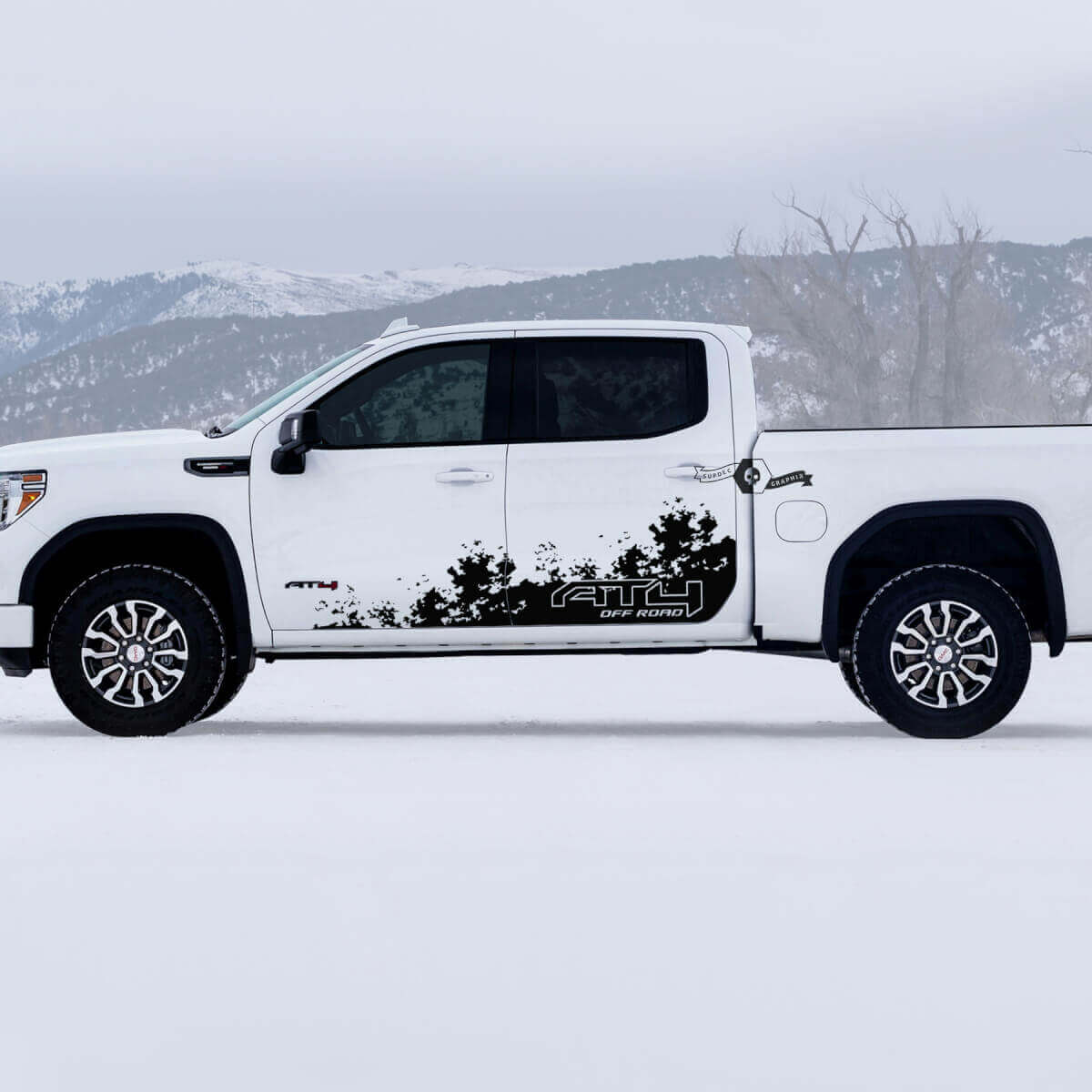 Kit de décalcomanies en vinyle pour portes latérales anti-boue tout-terrain AT4 pour GMC Sierra 1500