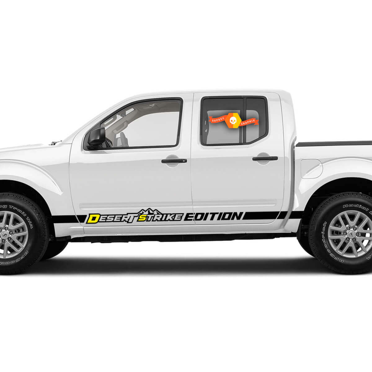 Paire de bandes latérales en vinyle Desert Strake Mountain Runner pour Nissan Pro4x
