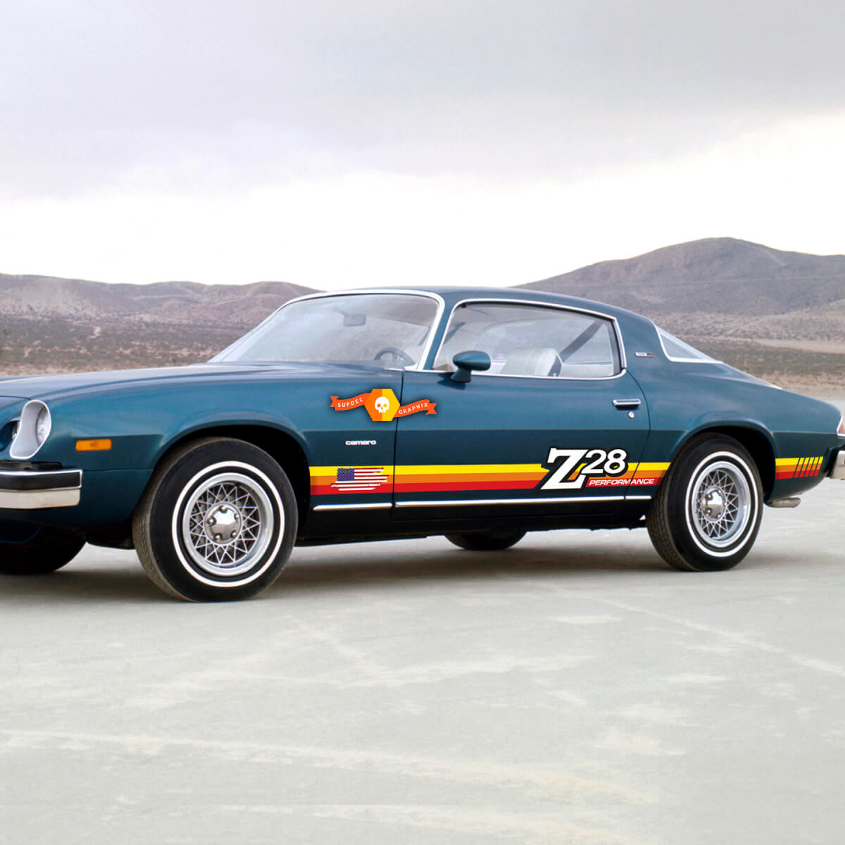Paire Chevrolet Camaro Z28 Doors Decal Sticker Classic 1974 - 1981 Vintage Stripe