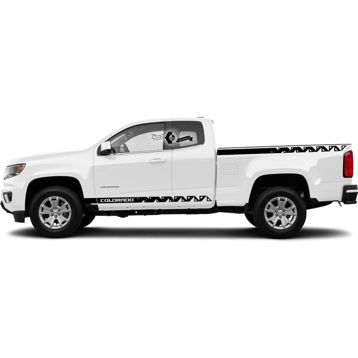 Portes de paire et lit latéral autocollante en vinyle Graphique 2022+ Chevy Colorado étendu