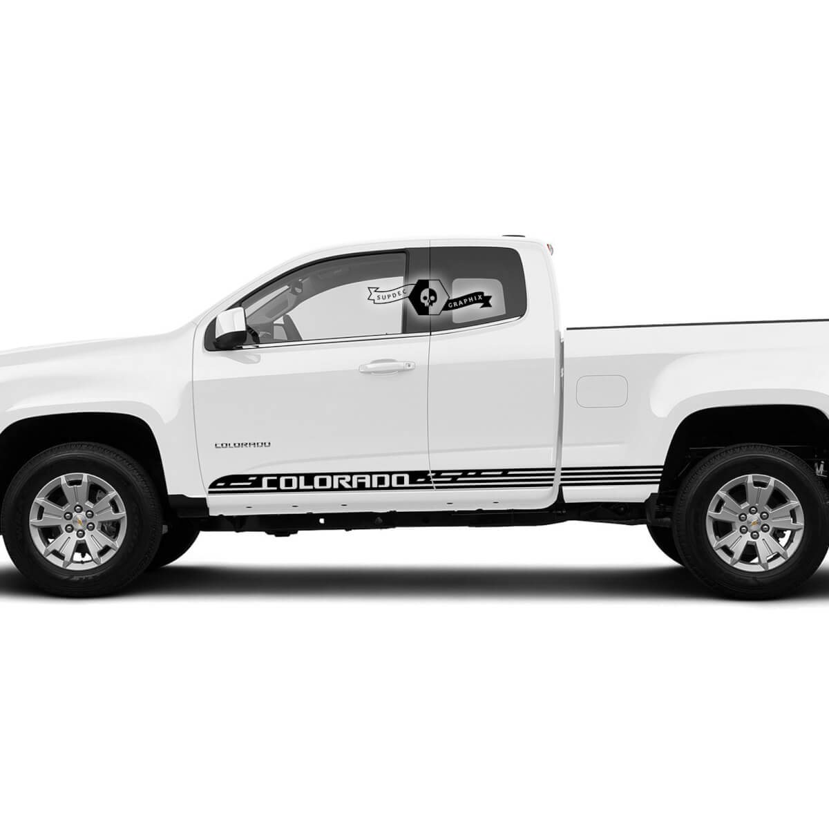 Paire de nouvelles portes lit côté lit en vinyle autocollant autocollant graphique 2022+ Chevy Colorado étendu