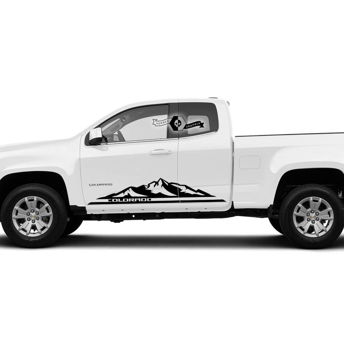 Paire de portes montagnes Colorado vinyle autocollant décalcomanie graphique 2022+ 2023+ Chevy étendu
