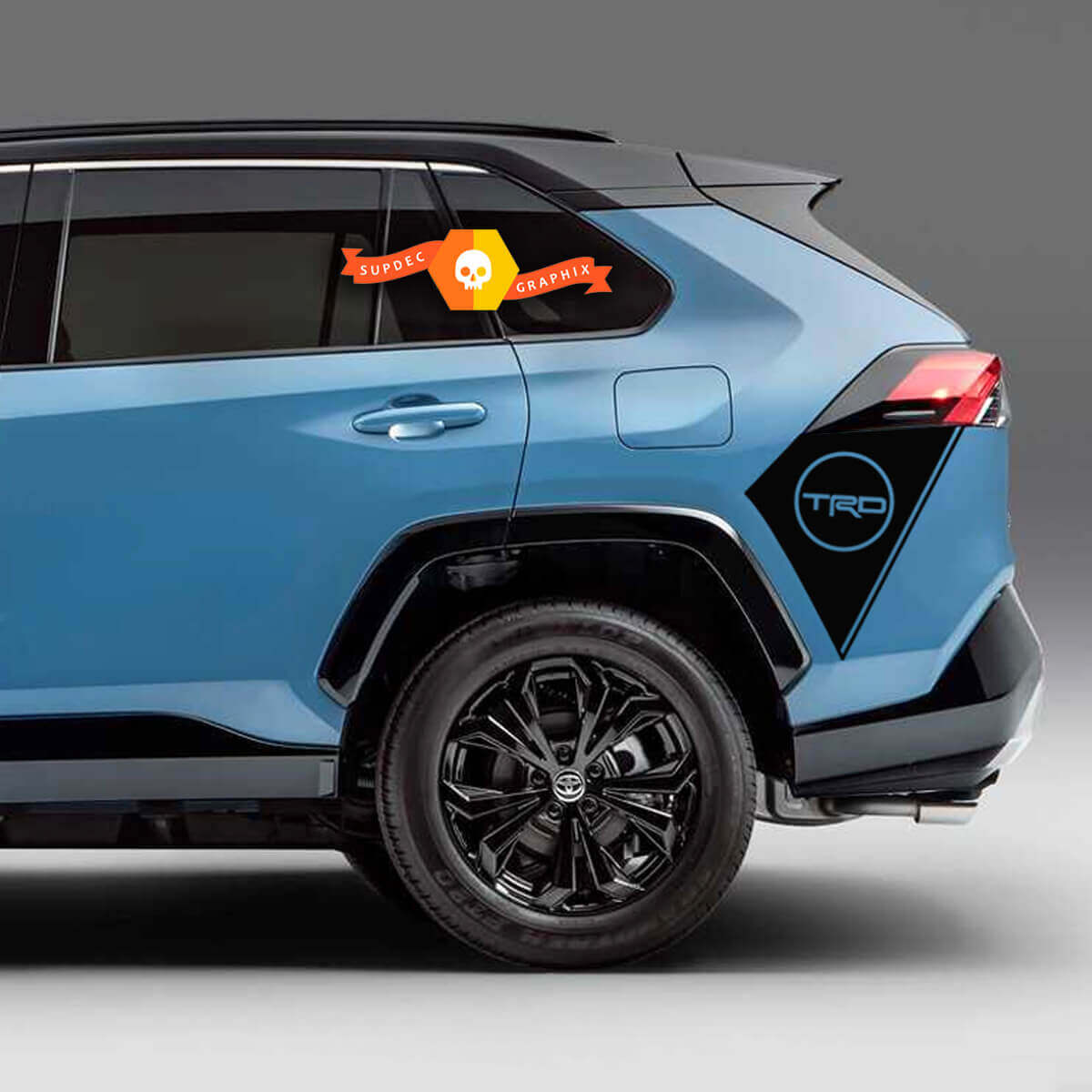 Paire de nouvelles bandes autocollantes pour carrosserie latérale s'adaptant à la Toyota Rav4 TRD 2019 - 2022
