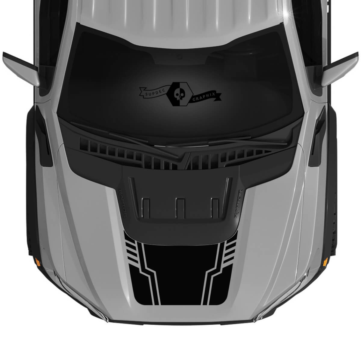 NOUVEAU FORD RAPTOR SCOOP GEOMETRIC F150 SVT HOOD VINYL Decal Graphics Vinyl Stickers Kit Stripe 2022+