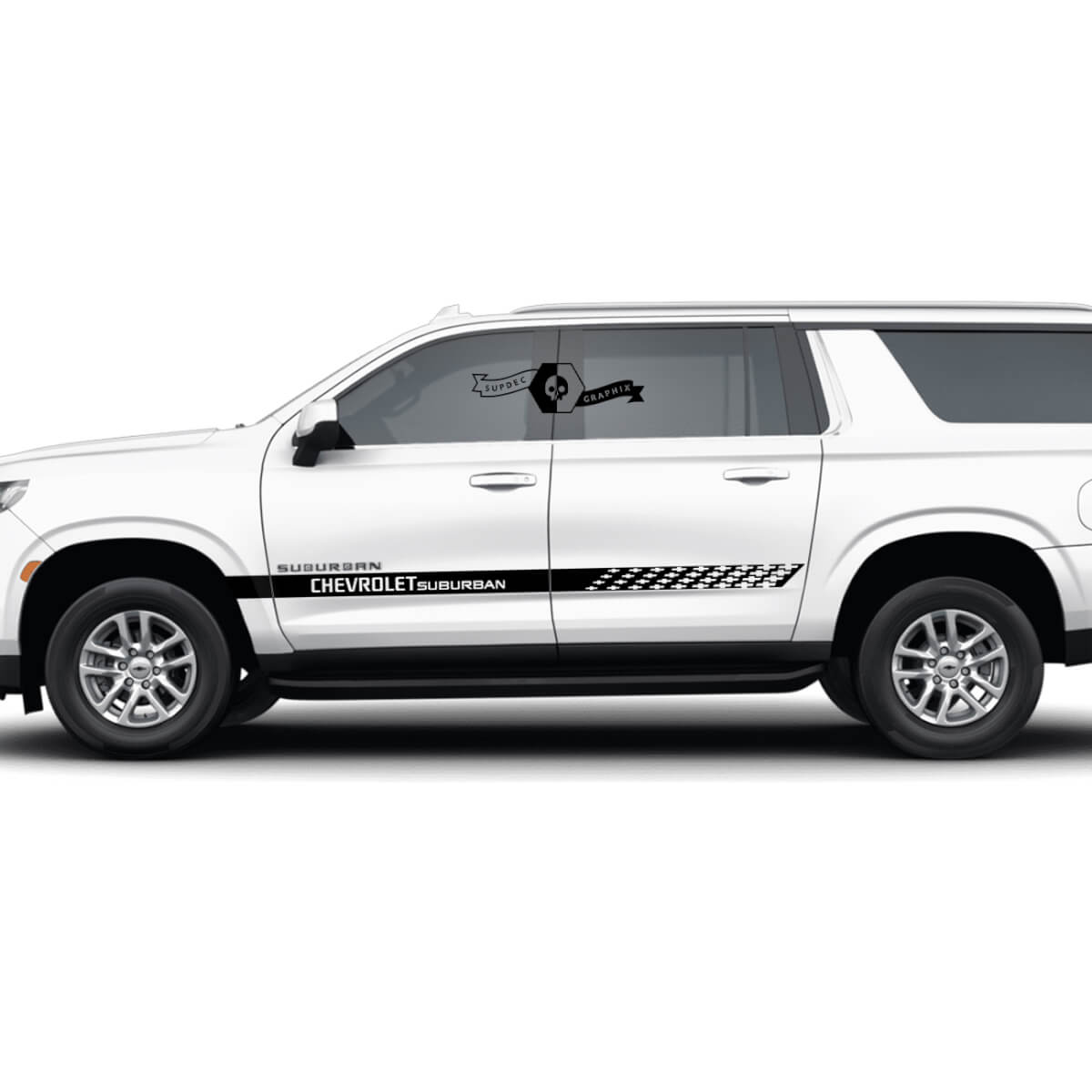 Paire Chevrolet Suburban Side Rocker Panneer Panneau Stripe Line Vinyl Decal Sticker