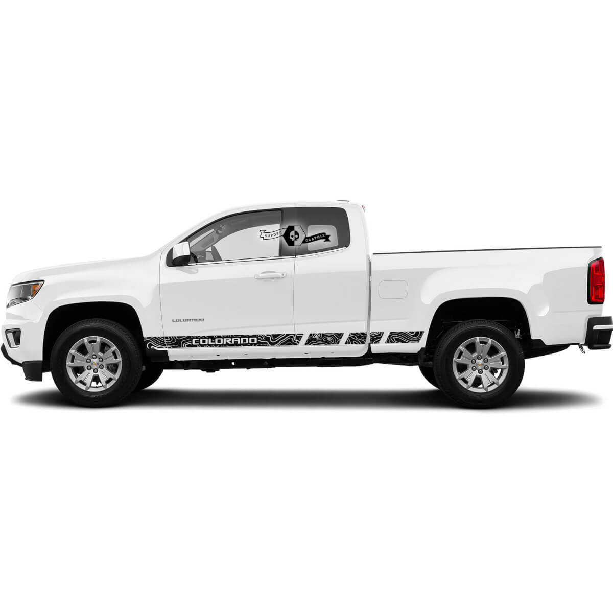 Paire Chevrolet Colorado Side Rocker Panel Stripes Contour Line Portes Vinyl Decal Autocollant
