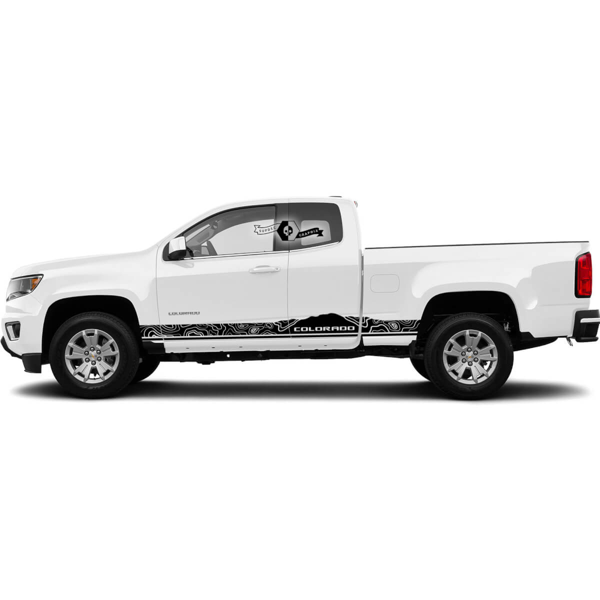 Paire Chevrolet Colorado Side Rocker Strangers Moulonnages Contour Ligne Sticker en vinyle