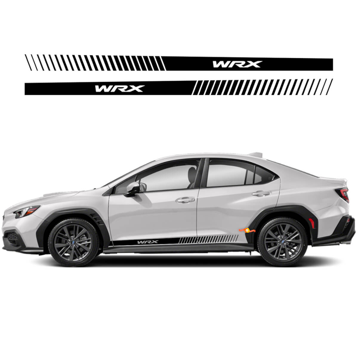Paire une jupe latérale du panneau de bascule en vinyle Stripe Stripe Racing Vinyl Decal Sticker Fit Suba WRX Impreza
