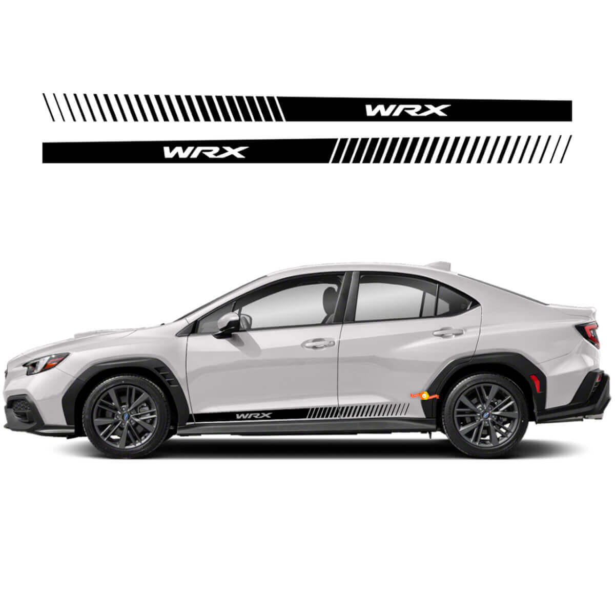 Paire de bandes de vinyle pour bas de caisse latéral Rocker Panel pour voiture, autocollant de décalcomanie en vinyle pour course, adapté à Suba WRX Impreza
