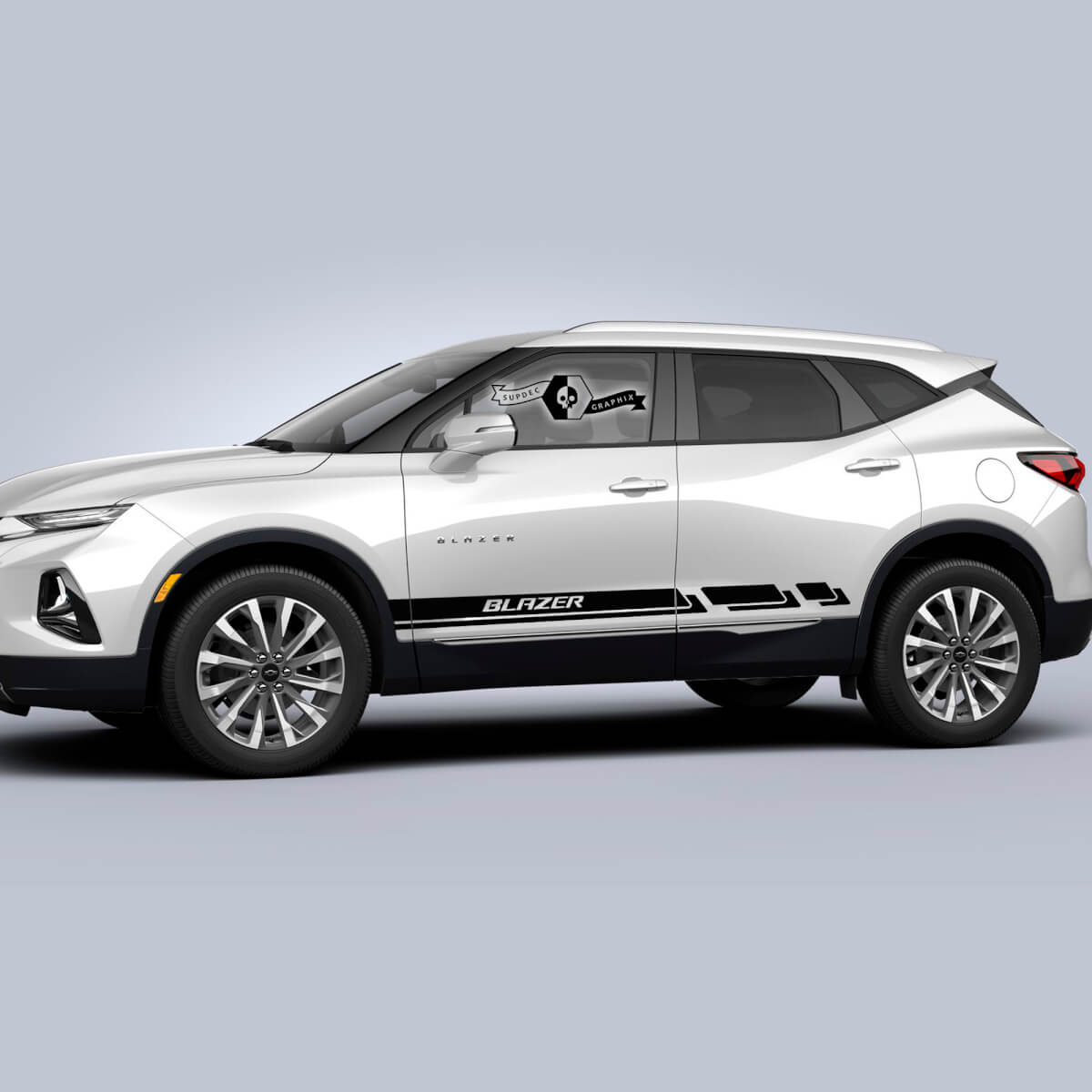 Paire Autocollants Portes Chevrolet Blazer 2023 Bande Latérale Logo Nouveau Sticker Vinyle
