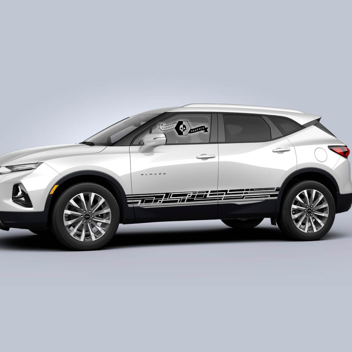 Paire Chevrolet Blazer 2023 Décalcomanies Portes Côté Rocker Panel Logo Nouvelle Bande Géométrie Vinyle Autocollant Autocollant
