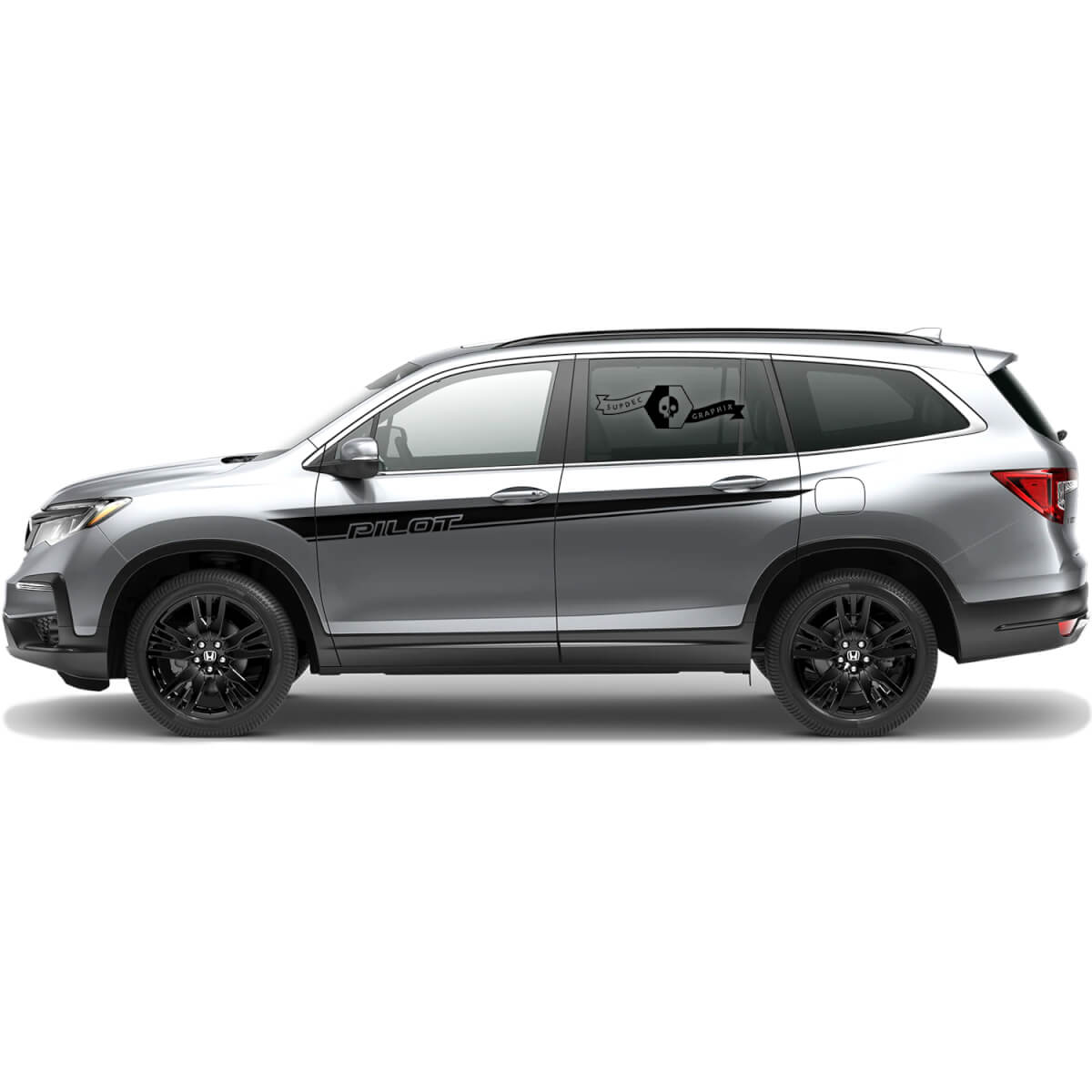 Paire Honda Pilot 2023 Decal Vinyl côté portes latérales Stripe Logo Split Graphic Sticker