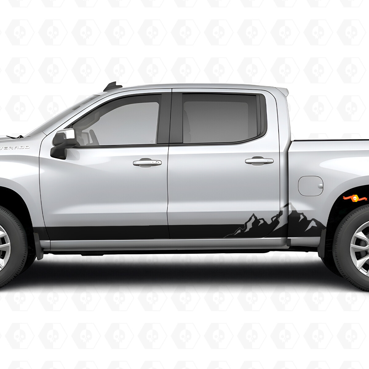 Bandes Vinyles Montagne pour Portière et Bas de Caisse pour Chevrolet Silverado 1500 T1XX 2019-2026
