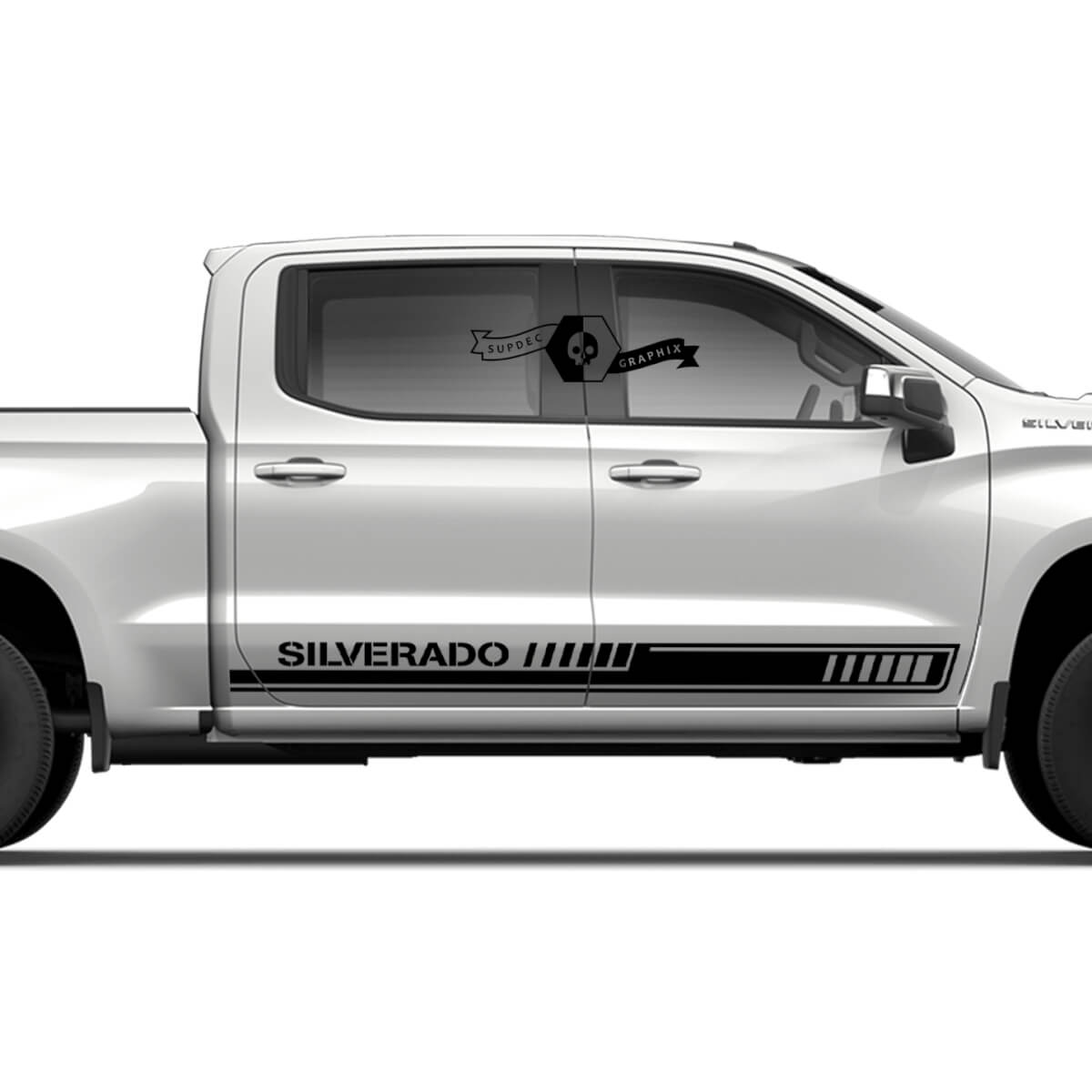 Paire Chevrolet Silverado Side Rocker Panel Doors Army Doors Stripe Vinyl Decal Sticker