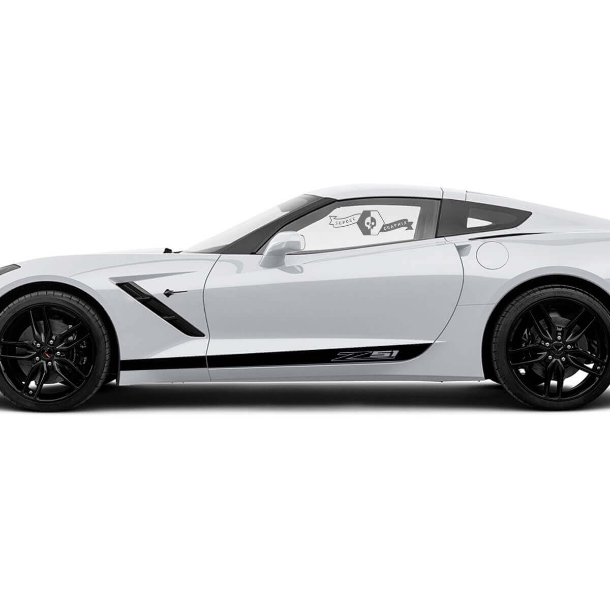 2x Autocollant en vinyle pour logo Z51 de portes latérales de Chevrolet Corvette
