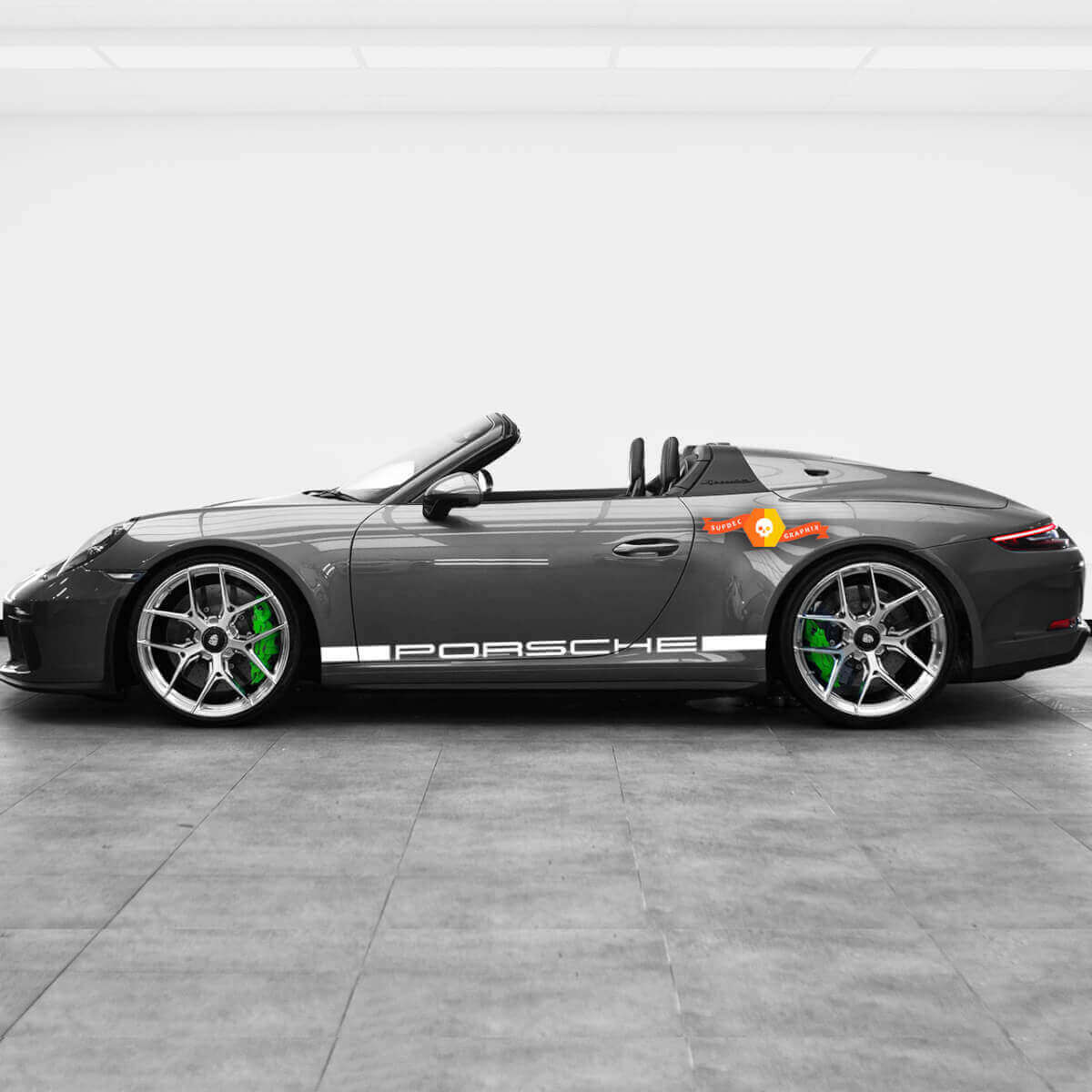 Kit de décalcomanies vinyle bandes latérales style Héritage pour Porsche 911 Speedster