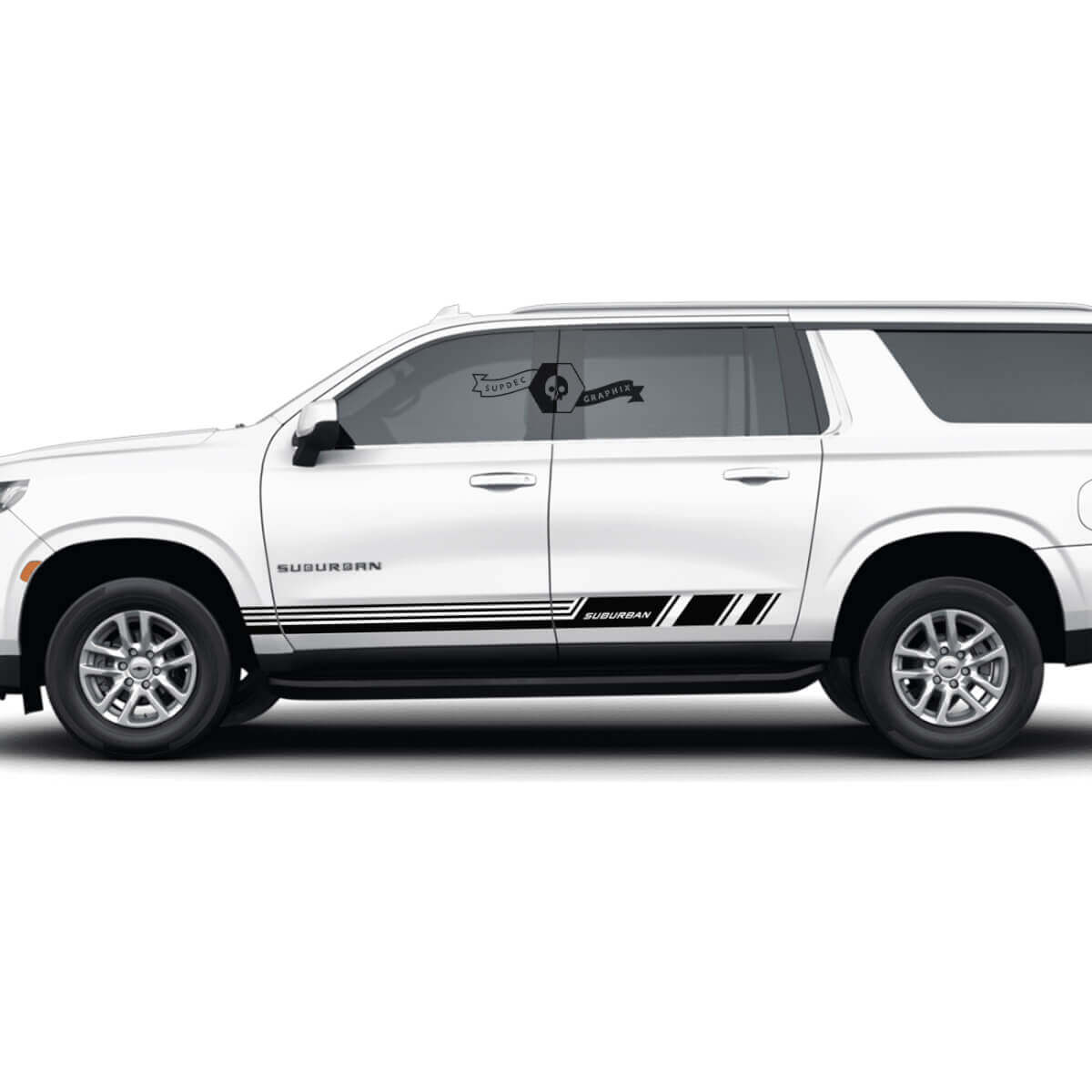 Paire de bandes latérales Chevrolet Suburban pour les portes, garniture en vinyle autocollant
