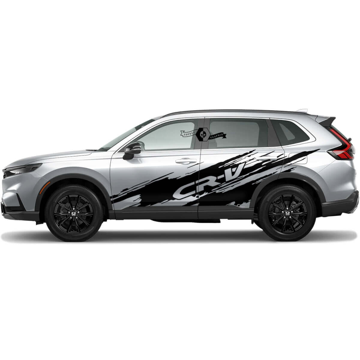 2x Autocollant en vinyle pour logo de projection de corps de portes latérales Honda CR-V 2020 2021 2022 2023
