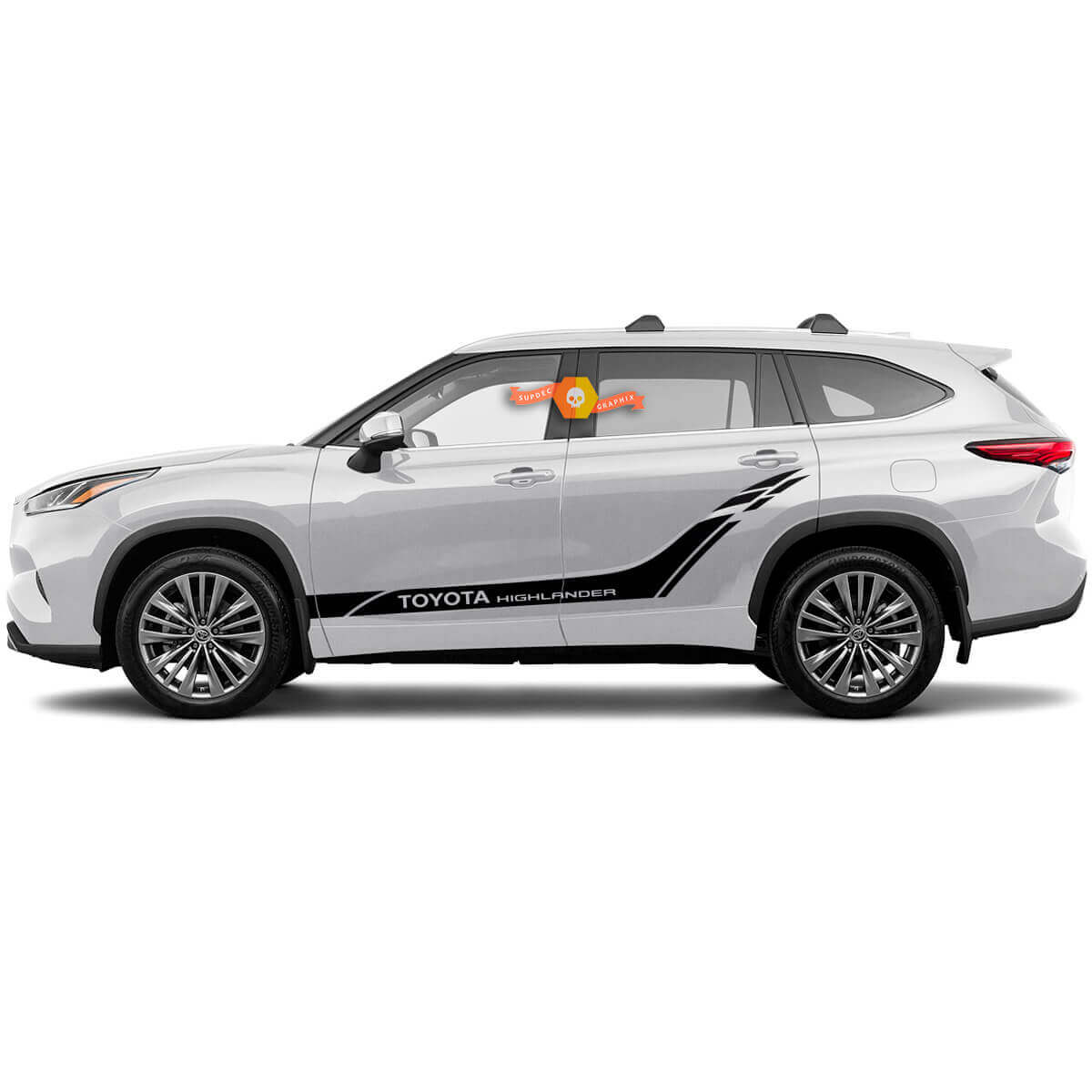 Kit de bandes latérales autocollantes pour garniture de portes de lit pour Toyota Highlander 2020
