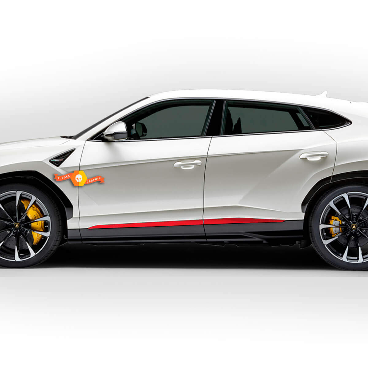 Paire Lamborghini Urus 2021 2022 2023 Bandes de lignes de panneaux latéraux Autocollant en vinyle Sticker Graphiques
