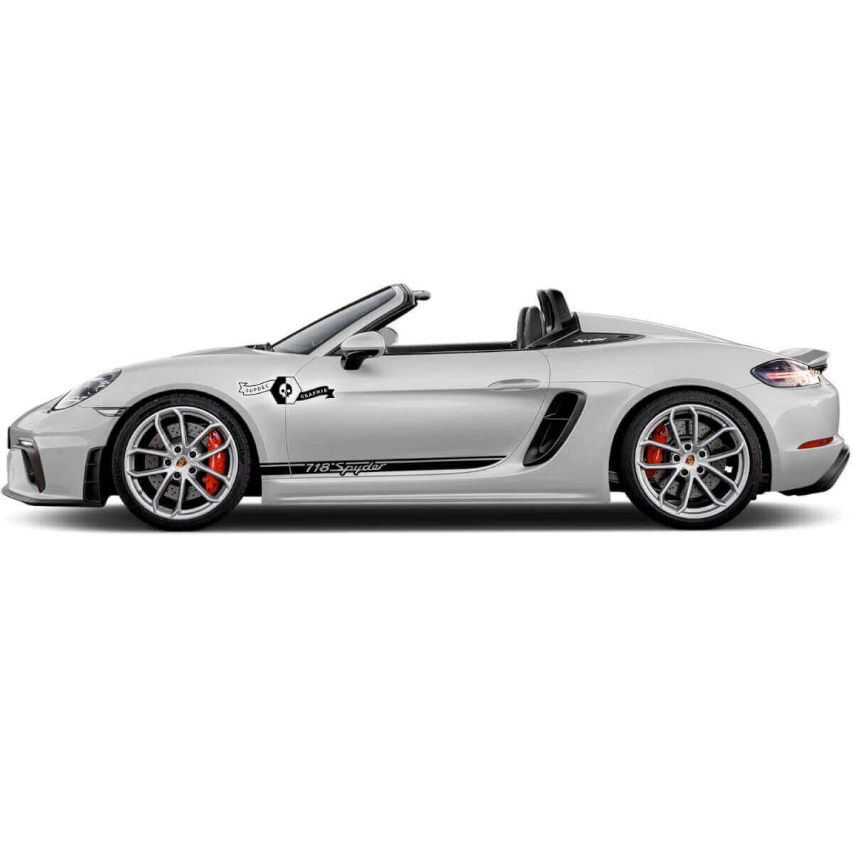 Kit d'autocollants vinyle de bandes latérales de porte de marque pour Porsche 718 Spyder 2022