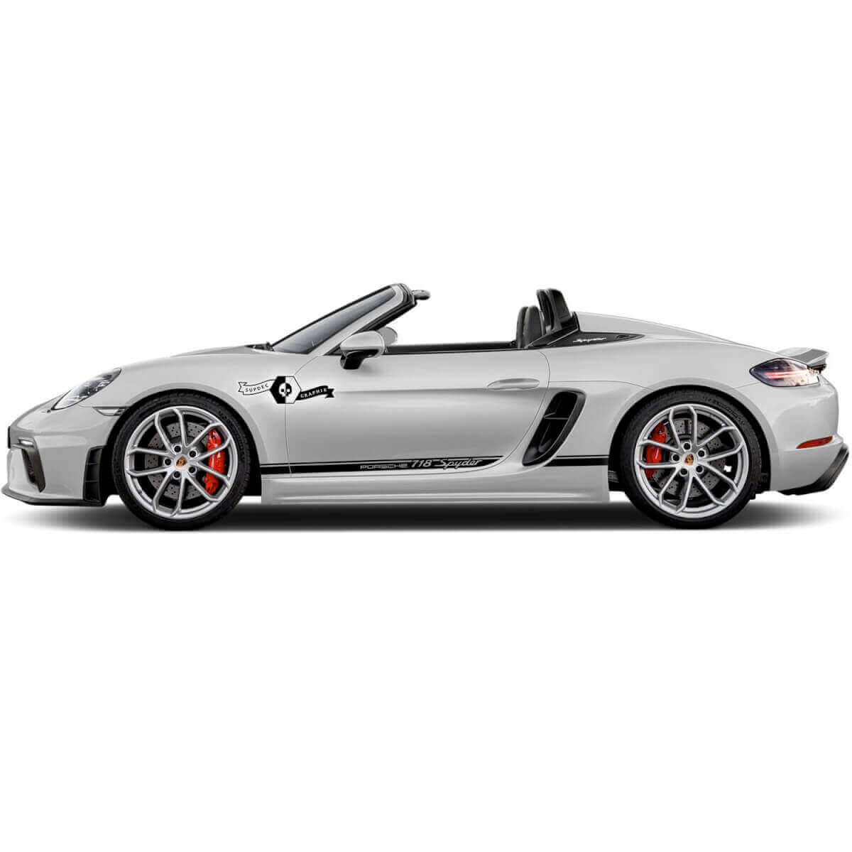Autocollants vinyle bandes de bas de caisse racing pour Porsche 718 Spyder 2022