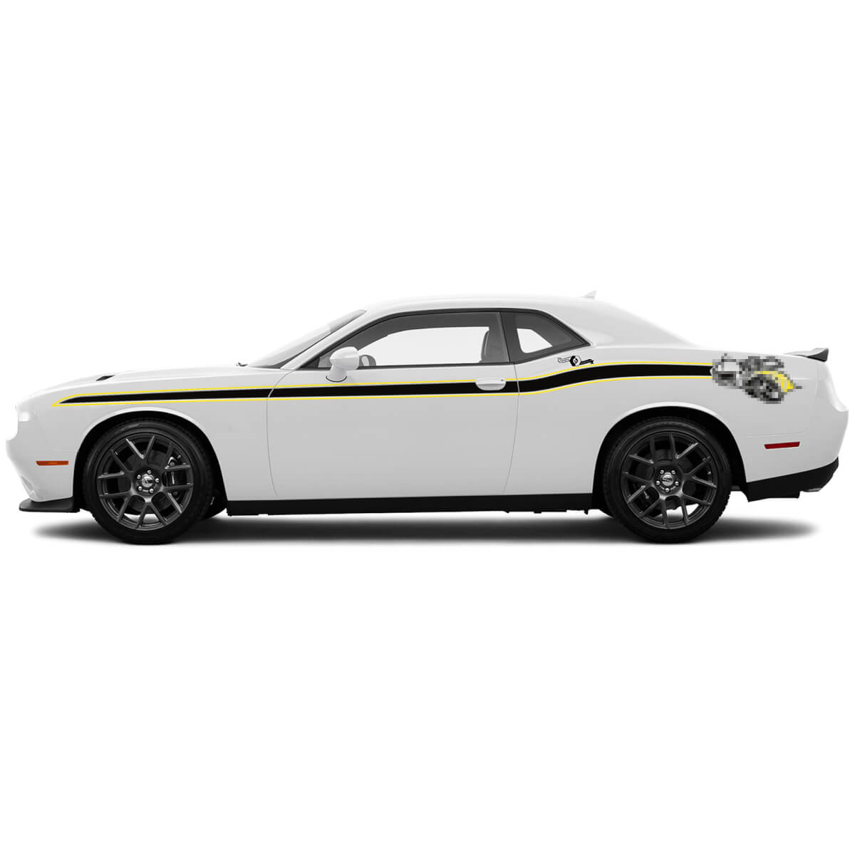Autocollant vinyle latéral à bandes style Rumble Bee pour Dodge Challenger