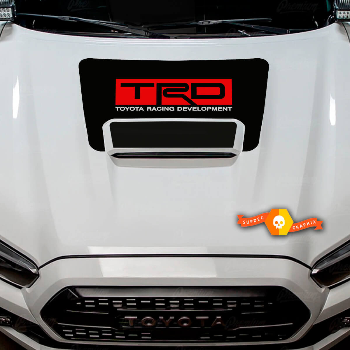Kit d'autocollants en vinyle pour prise d'air de capot style TRD pour Toyota Tacoma 2016-2023