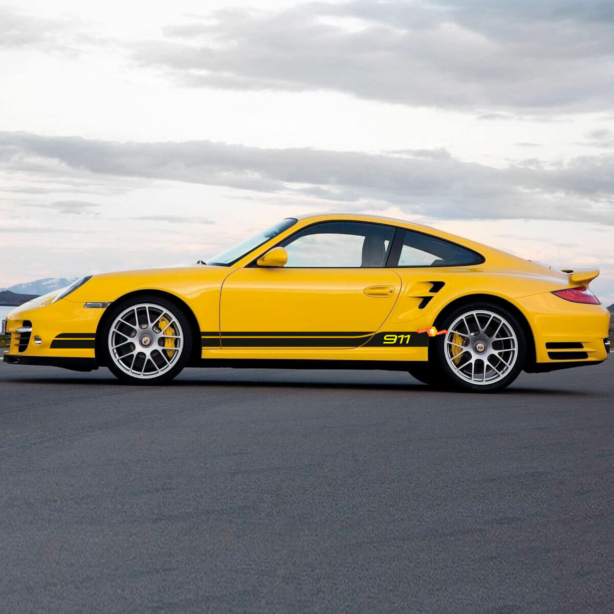 Kit de décalcomanies bandes bas de caisse latérales portes 2 Pour Porsche 911